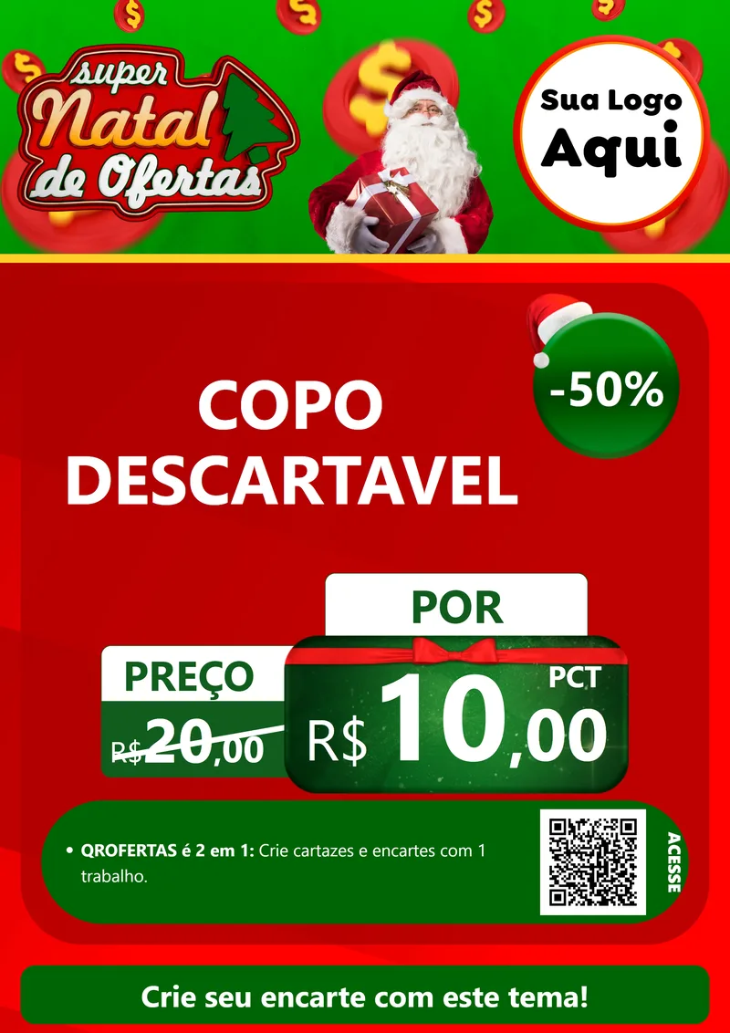 Modelo de Cartaz para Cartaz A4 Vertical com o tema Super Natal de Ofertas para Embalagens