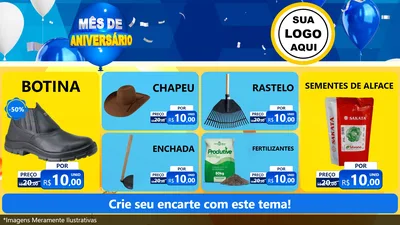 Modelo de TV para TV Horizontal com o tema Mês de Aniversário para Agropecuária