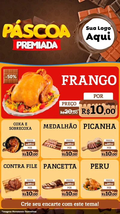 Modelo de Rede Social para Stories com o tema Páscoa Premiada para Assados