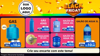 Modelo de TV para TV Horizontal com o tema Black Friday para Água e gás