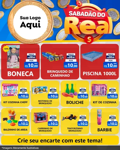 Modelo de Rede Social para Feed Instagram com o tema Sabadão do Real para Brinquedos