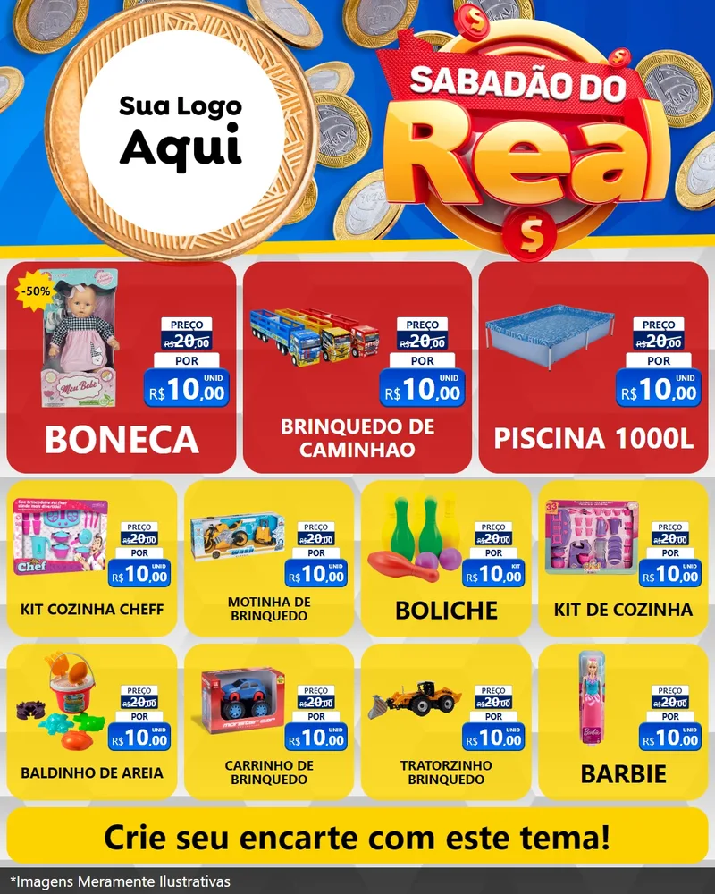 Modelo de Rede Social para Feed Instagram com o tema Sabadão do Real para Brinquedos
