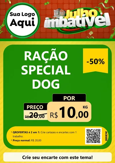 Modelo de Cartaz para Cartaz A4 Vertical com o tema Julho Imbatível para Pet Shop
