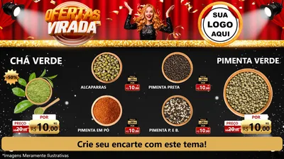 Modelo de TV para TV Horizontal com o tema Ofertas da Virada para Produtos Naturais