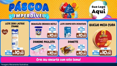 Modelo de TV para TV Horizontal com o tema Páscoa Imperdível para Frios e Laticínios