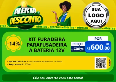 Modelo de Cartaz para Cartaz A4 Horizontal com o tema Alerta de Desconto para Maquinas e Ferramentas