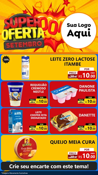 Modelo de TV para TV Vertical com o tema Super Oferta Setembro para Frios e Laticínios