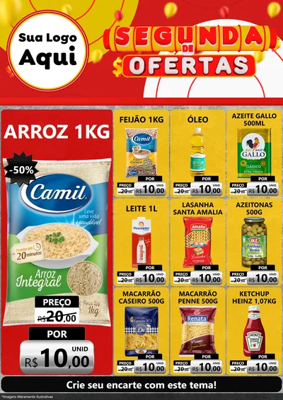 Modelo de Encarte para Encarte A4 Vertical com o tema Segunda de Ofertas para Supermercado