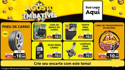 Modelo de TV para TV Horizontal com o tema Agosto Imbatível para Auto peças