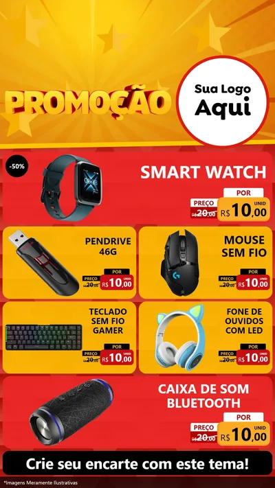 Modelo de TV para TV Vertical com o tema Promoção para Informática