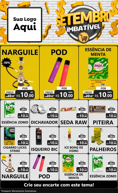 Modelo de Encarte para Encarte Grande com o tema Setembro Imbatível para Tabacaria