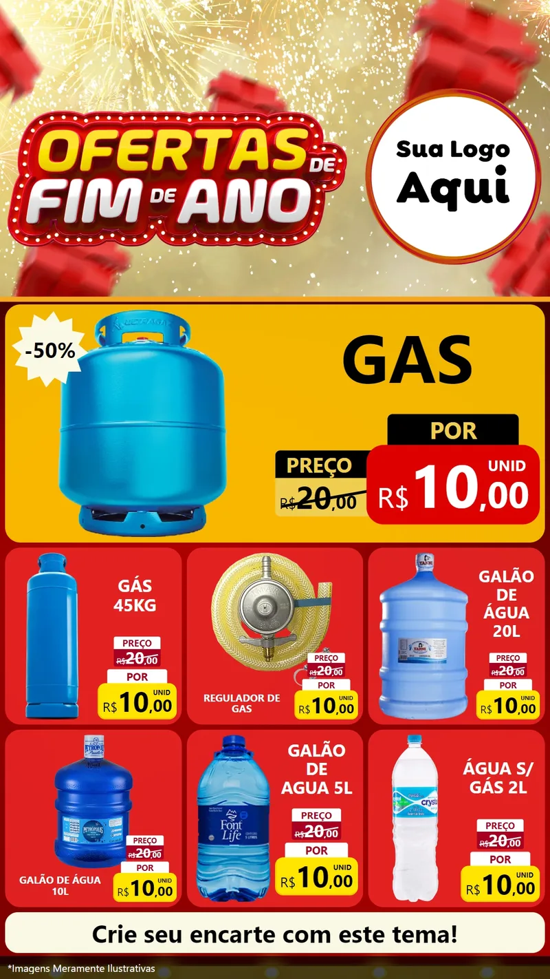 Modelo de Rede Social para Stories com o tema Ofertas de Fim de Ano para Água e gás