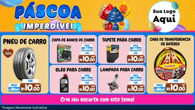 Modelo de TV para TV Horizontal com o tema Páscoa Imperdível para Auto peças
