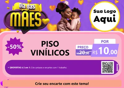 Modelo de Cartaz para Cartaz A4 Horizontal com o tema Dia das Mães para Material para Construção