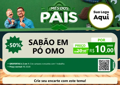 Modelo de Cartaz para Cartaz A4 Horizontal com o tema Mês dos Pais para Produtos de Limpeza