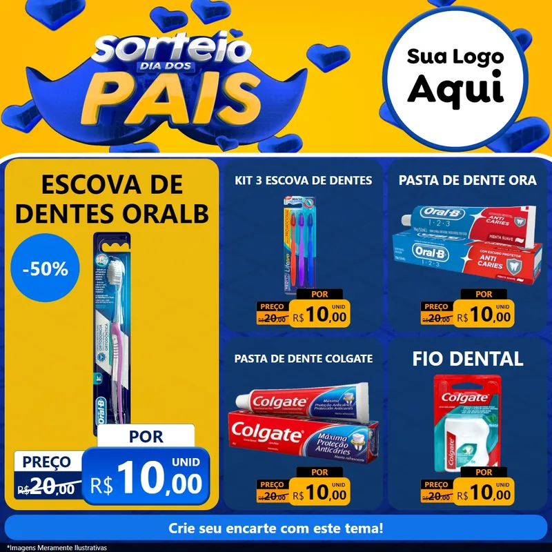 Modelo de Rede Social para Feed Facebook com o tema Sorteio Dia dos Pais para Higiene Pessoal