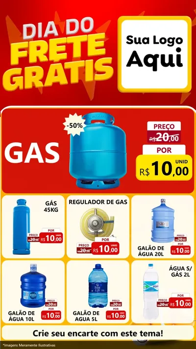 Modelo de Rede Social para Stories com o tema Dia do Frete Grátis para Água e gás