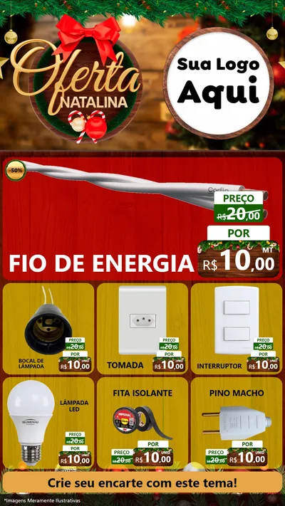 Modelo de Rede Social para Stories com o tema Ofertas Natalina para Materiais Elétricos