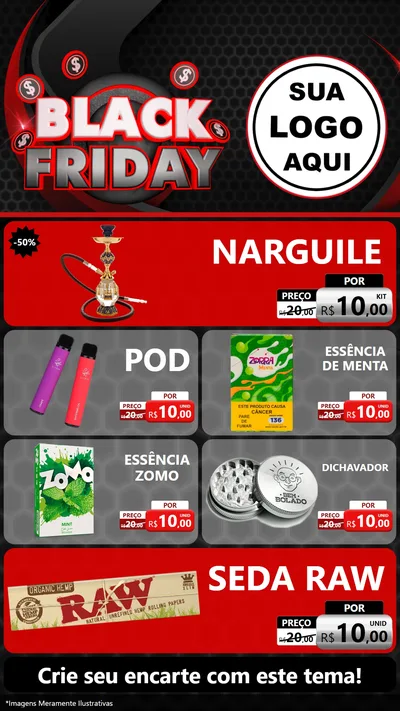 Modelo de TV para TV Vertical com o tema Black Friday para Tabacaria