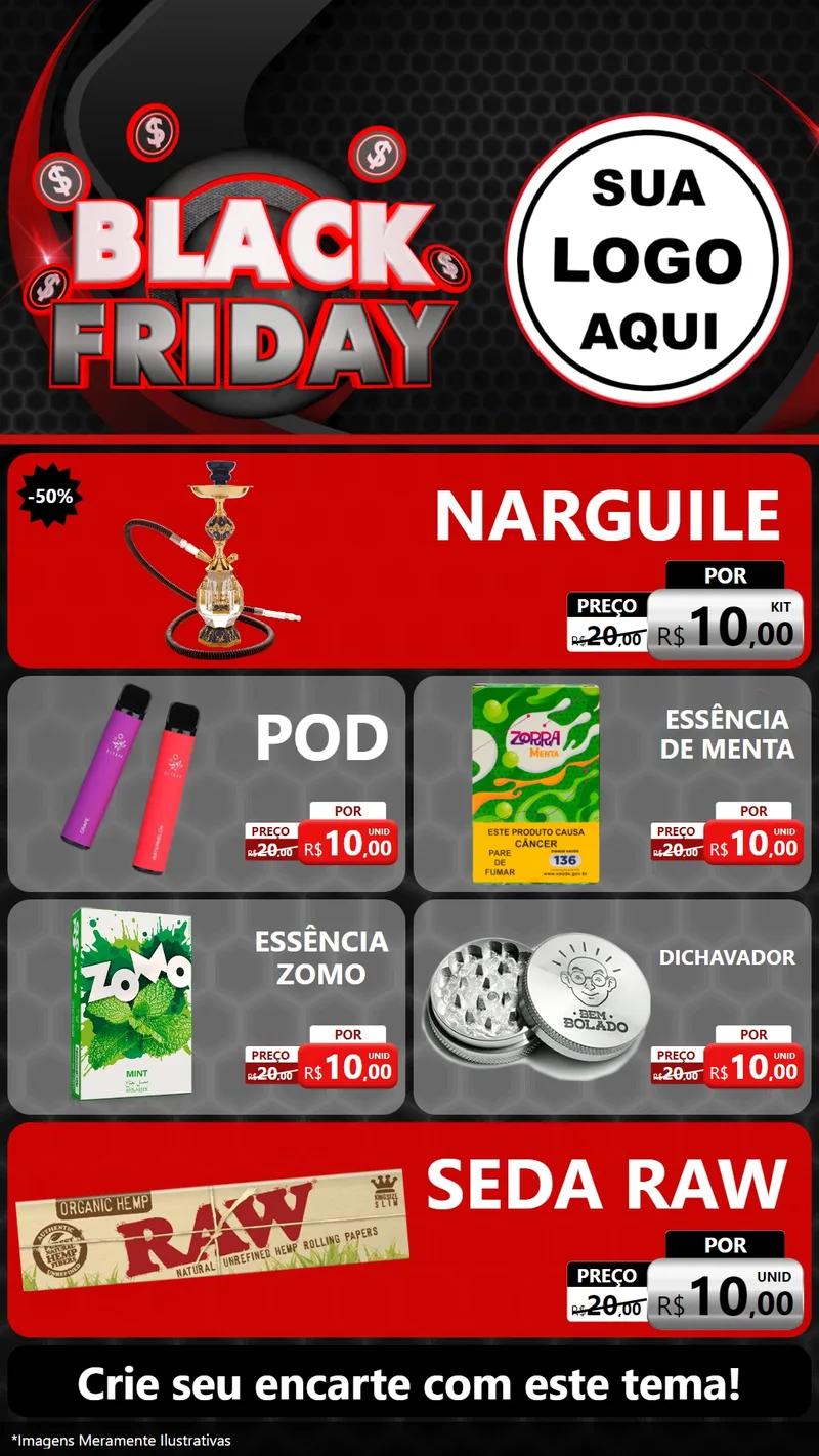 Modelo de TV para TV Vertical com o tema Black Friday para Tabacaria