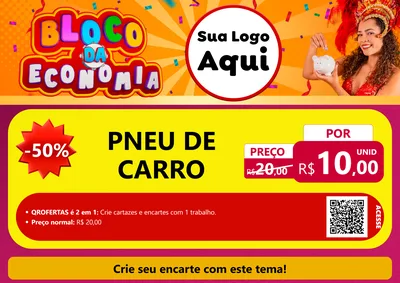 Modelo de Cartaz para Cartaz A4 Horizontal com o tema Bloco da Economia para Auto peças