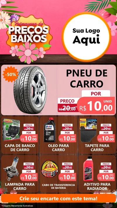 Modelo de Rede Social para Stories com o tema Primavera de Preços Baixos para Auto peças