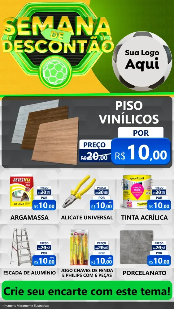 Modelo de Rede Social para Stories com o tema Semana de Descontão - Copa para Material para Construção