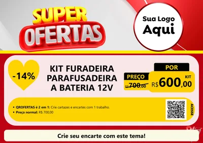 Modelo de Cartaz para Cartaz A4 Horizontal com o tema Super Ofertas para Maquinas e Ferramentas