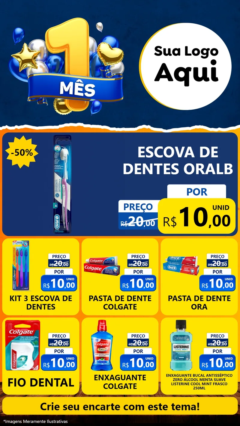 Modelo de Rede Social para Stories com o tema Um Mês de Aniversário para Higiene Pessoal
