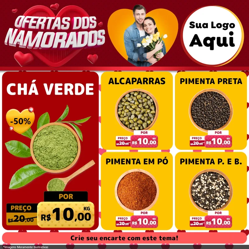 Modelo de Rede Social para Feed Facebook com o tema Ofertas Dos Namorados para Produtos Naturais