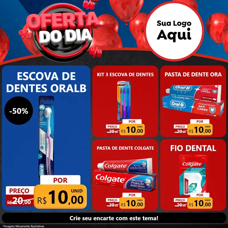 Modelo de Rede Social para Feed Facebook com o tema Oferta do Dia para Higiene Pessoal