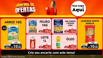 Modelo de TV para TV Horizontal com o tema Janeiro de Ofertas para Supermercado
