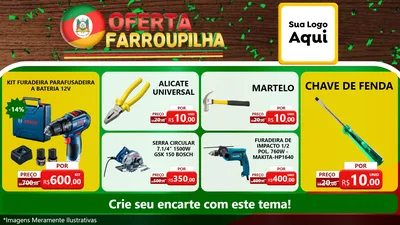 Modelo de TV para TV Horizontal com o tema Oferta Farroupilha para Maquinas e Ferramentas
