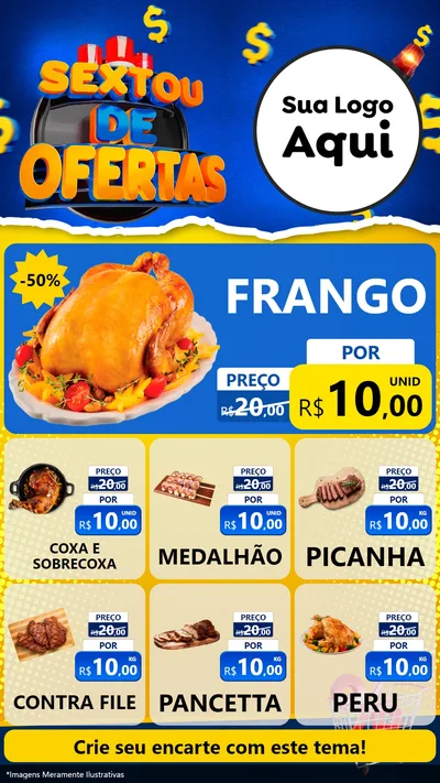Modelo de Rede Social para Stories com o tema Sextou de Ofertas para Assados