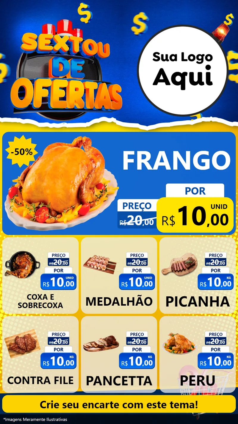 Modelo de Rede Social para Stories com o tema Sextou de Ofertas para Assados