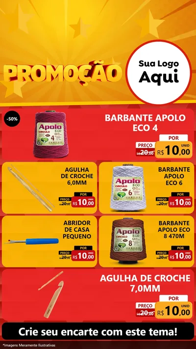 Modelo de TV para TV Vertical com o tema Promoção para Armarinho e Aviamentos