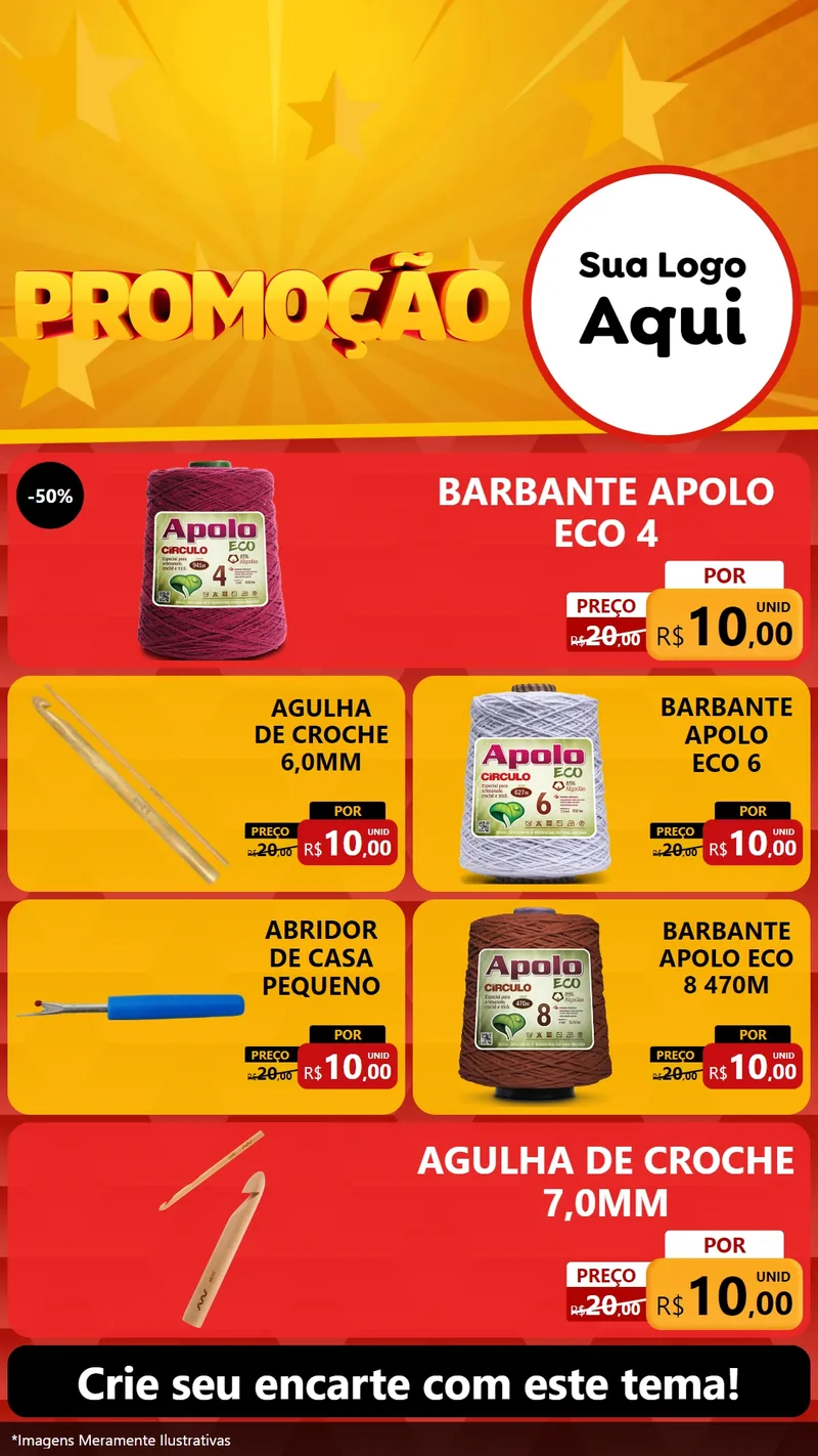 Modelo de TV para TV Vertical com o tema Promoção para Armarinho e Aviamentos