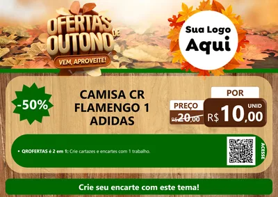 Modelo de Cartaz para Cartaz A4 Horizontal com o tema Ofertas de Outono - Vem, Aproveite! para Roupas e acessórios