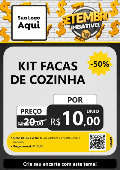 Modelo de Cartaz para Cartaz A4 Vertical com o tema Setembro Imbatível para Utilidades Domésticas