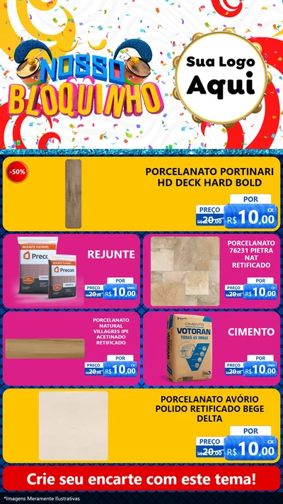 Modelo de TV para TV Vertical com o tema Nosso Bloquinho para Pisos e revestimentos