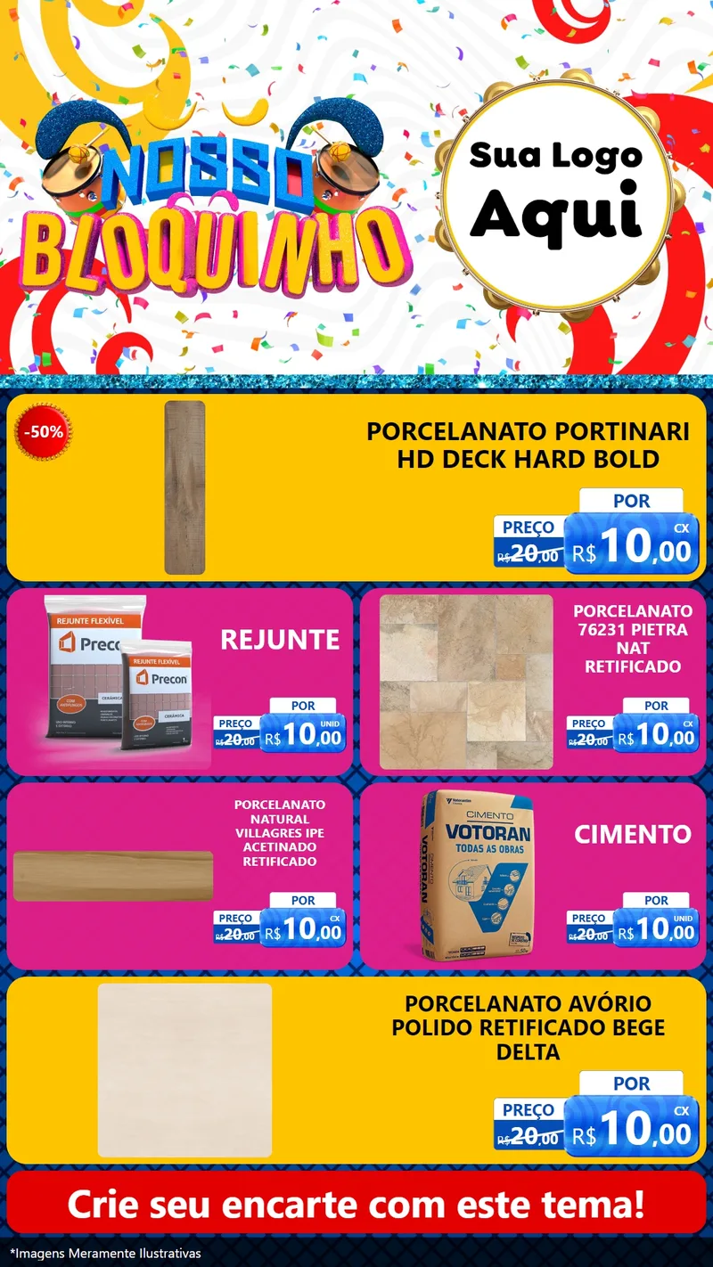 Modelo de TV para TV Vertical com o tema Nosso Bloquinho para Pisos e revestimentos