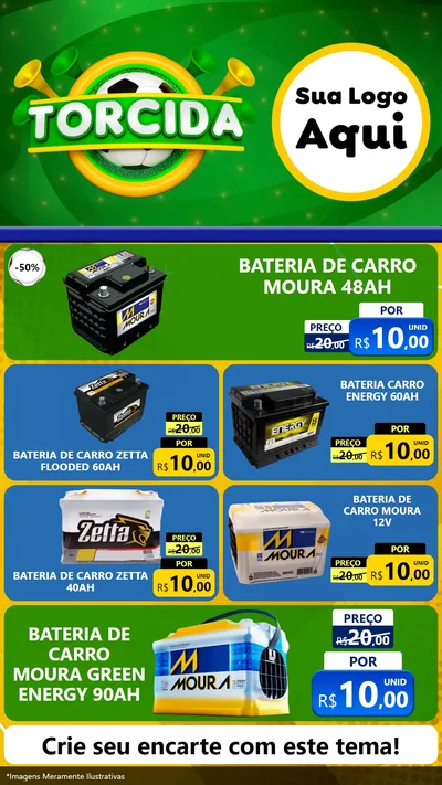 Modelo de TV para TV Vertical com o tema Torcida para Baterias Elétricas