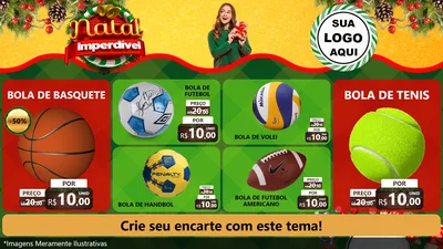 Modelo de TV para TV Horizontal com o tema Natal Imperdível para Artigos Esportivos