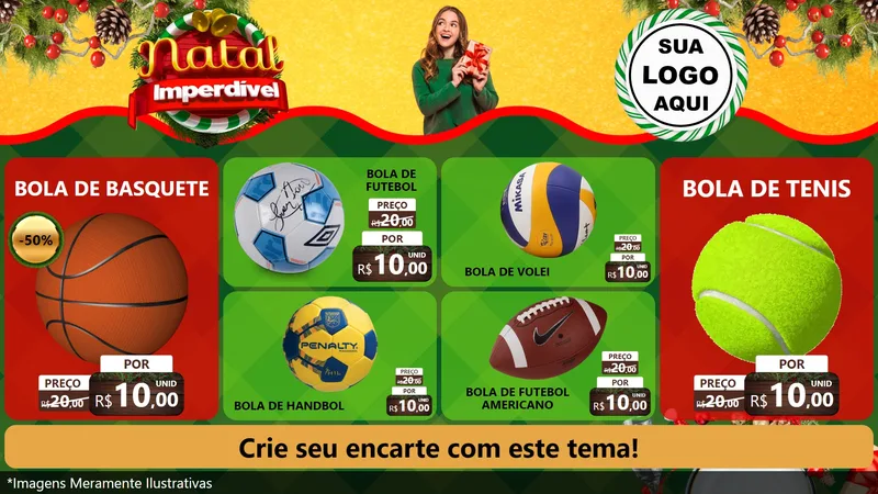 Modelo de TV para TV Horizontal com o tema Natal Imperdível para Artigos Esportivos