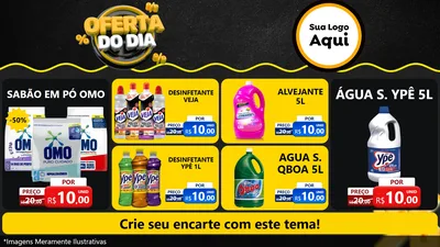 Modelo de TV para TV Horizontal com o tema Oferta Do Dia para Produtos de Limpeza