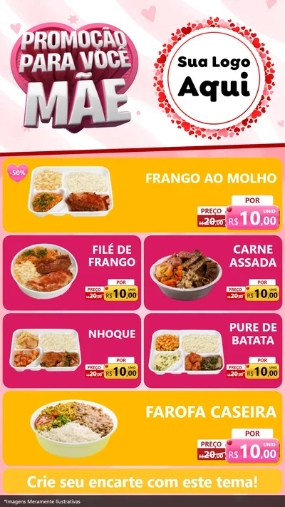 Modelo de TV para TV Vertical com o tema Promoção Para Você Mãe para Restaurante
