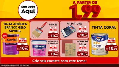 Modelo de TV para TV Horizontal com o tema A Partir de Um e Noventa e Nove - 1,99 para Tintas e Ferramentas