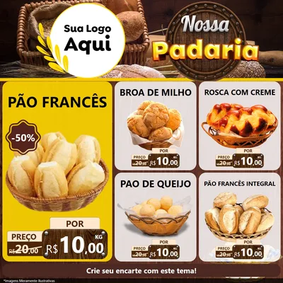 Modelo de Rede Social para Feed Facebook com o tema Nossa Padaria para Padaria