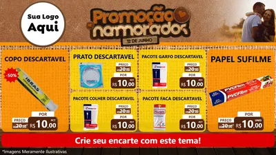 Modelo de TV para TV Horizontal com o tema Promoção Namorados para Embalagens