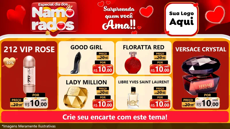 Modelo de TV para TV Horizontal com o tema Especial Dia dos Namorados para Perfumes